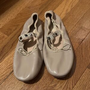 Valentino Garavani Nude Flats with Studded Detail Great Condition